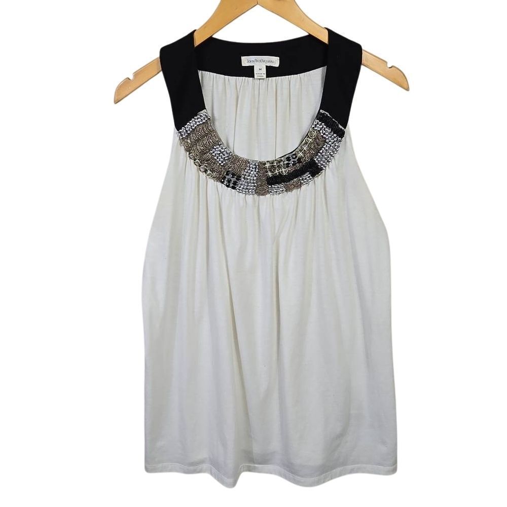 JohnPaulRichard Cream Blouse with Black and Silver Details